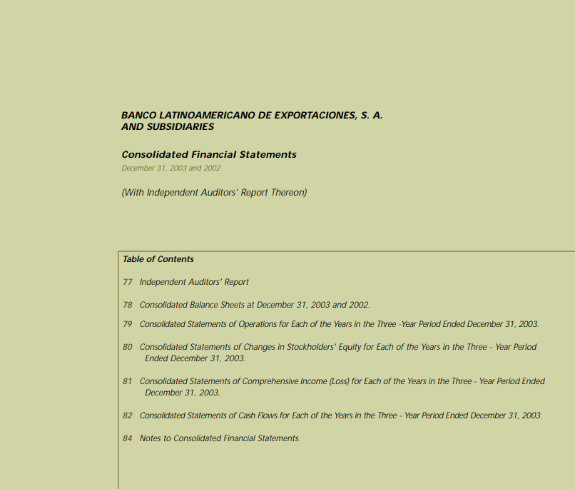 Financial Statements 2003