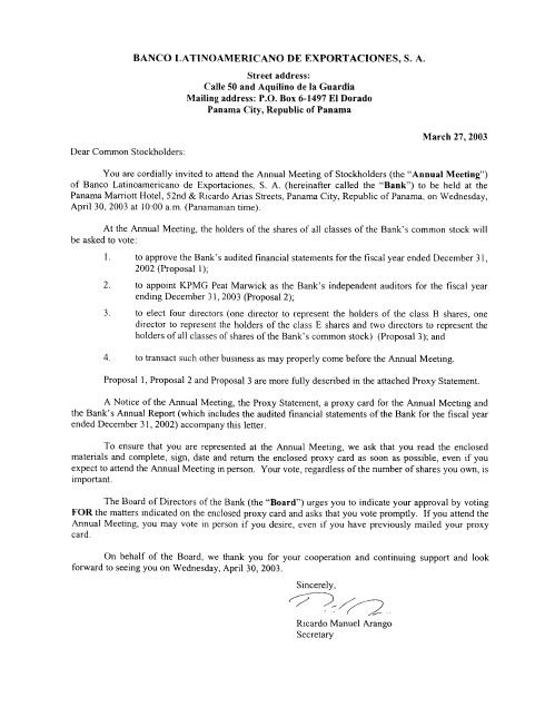 Proxy Statement 2003